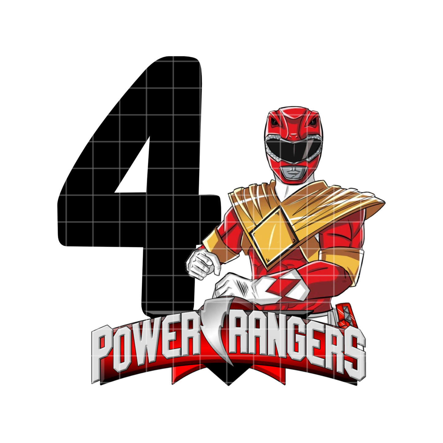 4th Bday Red Rangers Sublimation Design PNG, Birthday Shirt PNG
