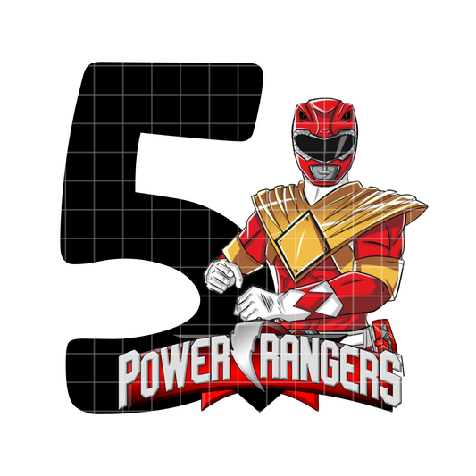 5th Bday Red Rangers Sublimation Design PNG, Birthday Shirt PNG