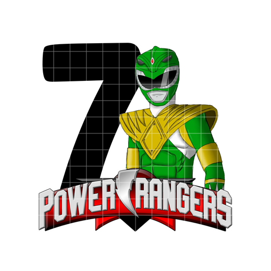 7th Bday Green Rangers Sublimation Design PNG, Birthday Shirt PNG