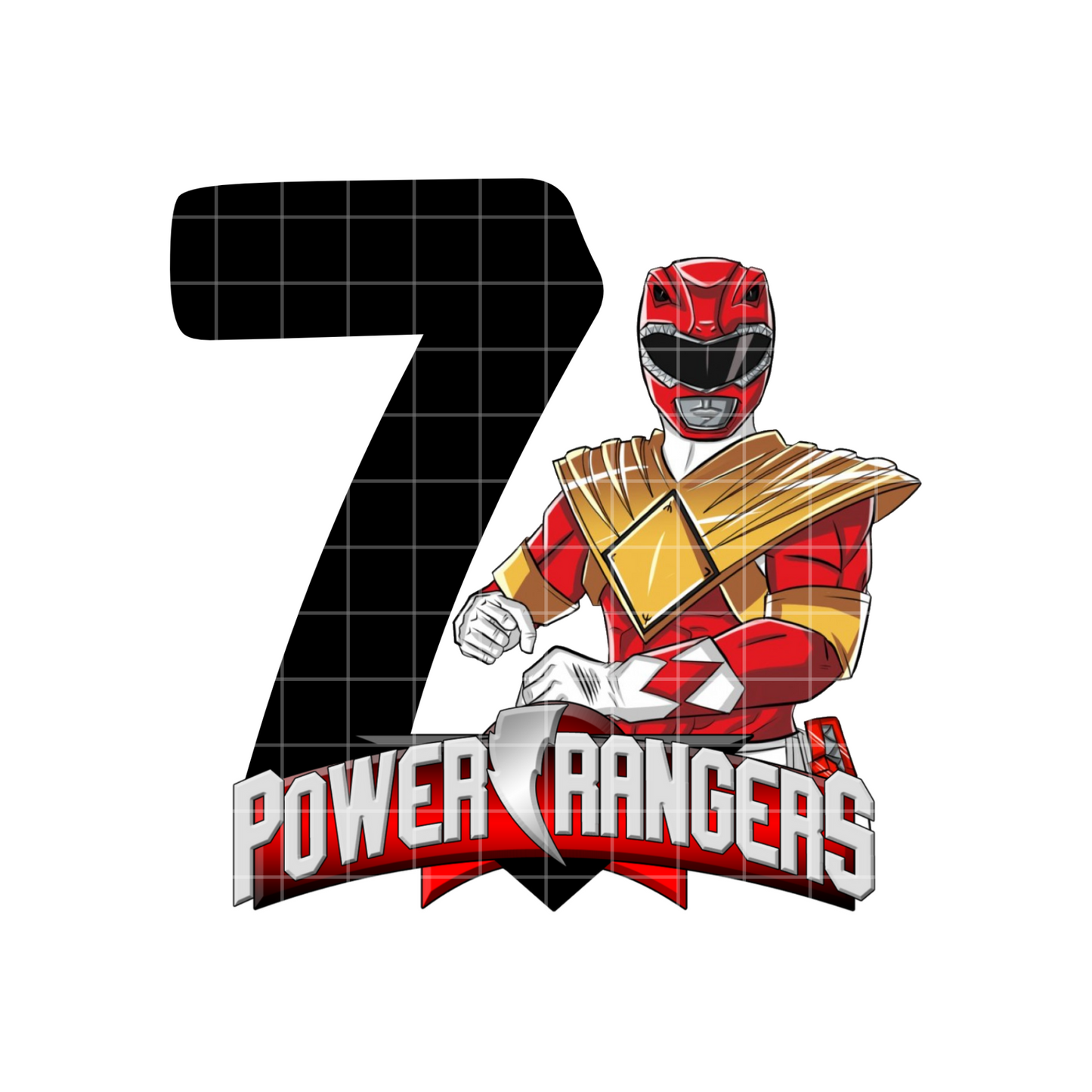 7th Bday Red Rangers Sublimation Design PNG, Birthday Shirt PNG