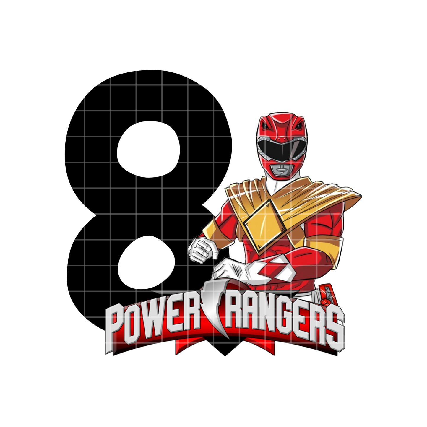 8th Bday Red Rangers Sublimation Design PNG, Birthday Shirt PNG