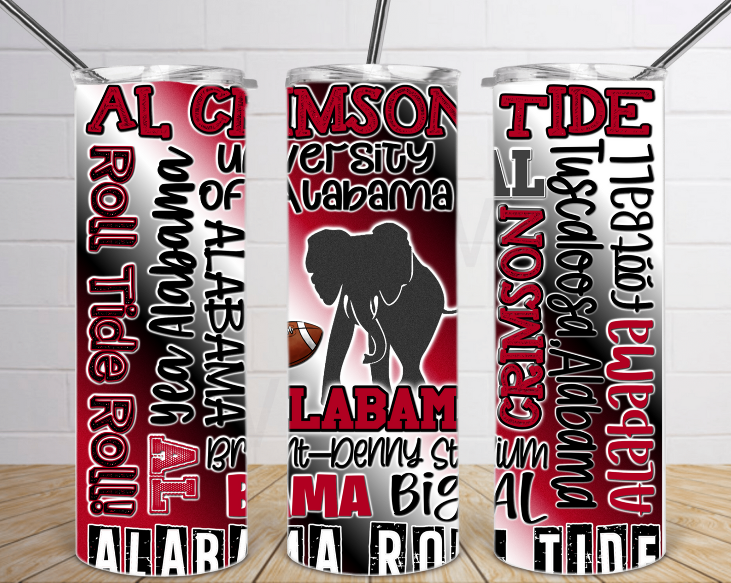 Alabama sublimation tumbler wrap Png, Alabama Crimson red tumbler png