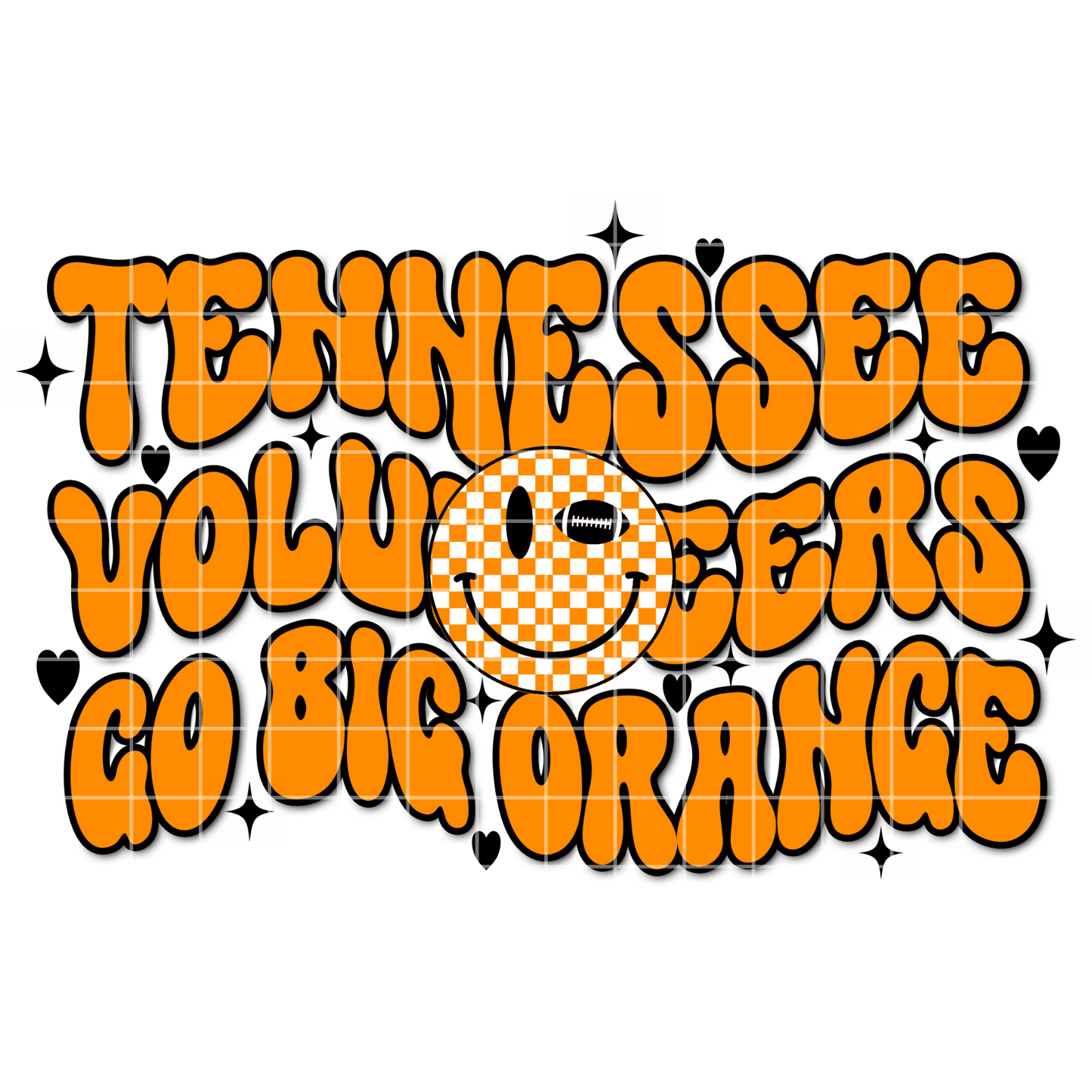Retro Smiley Tennessee Sublimation Design PNG