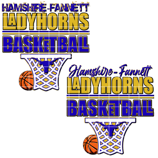 Hamshire-Fannett Ladyhorns Basketball Sublimation Design PNG