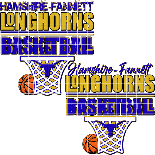 Hamshire-Fannett Longhorns Basketball Sublimation Design PNG