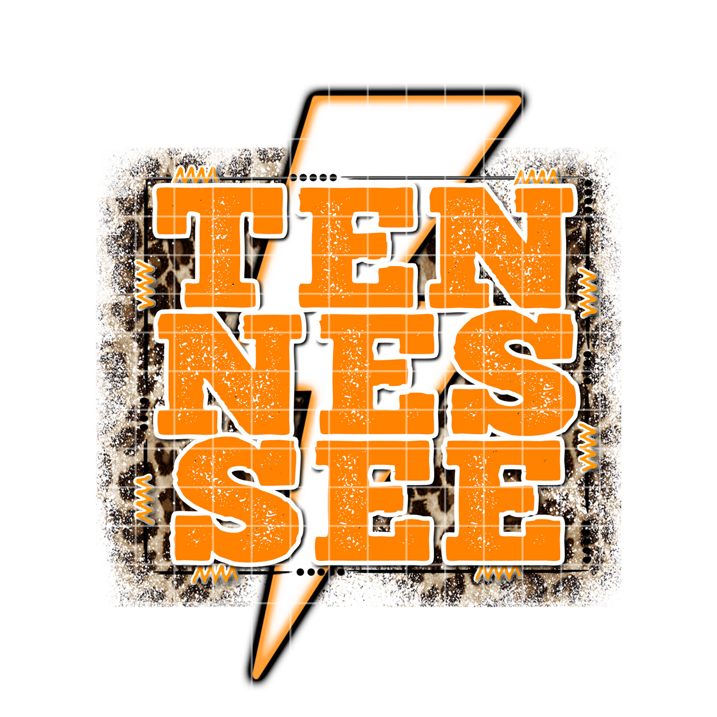 Grunge Tennessee Cheetah Sublimation Design PNG
