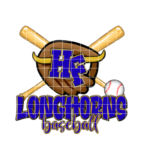 Hamshire-Fannett Longhorns Baseball School Spirit Sublimation Design PNG