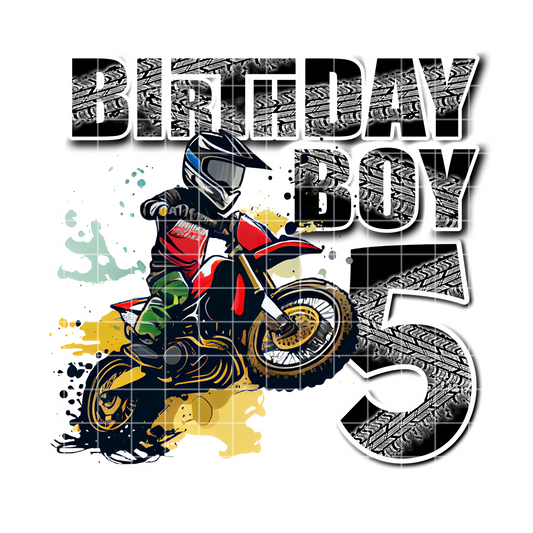 5th Bday Motocross/Dirt Bike Sublimation Design PNG, Birthday Shirt PNG