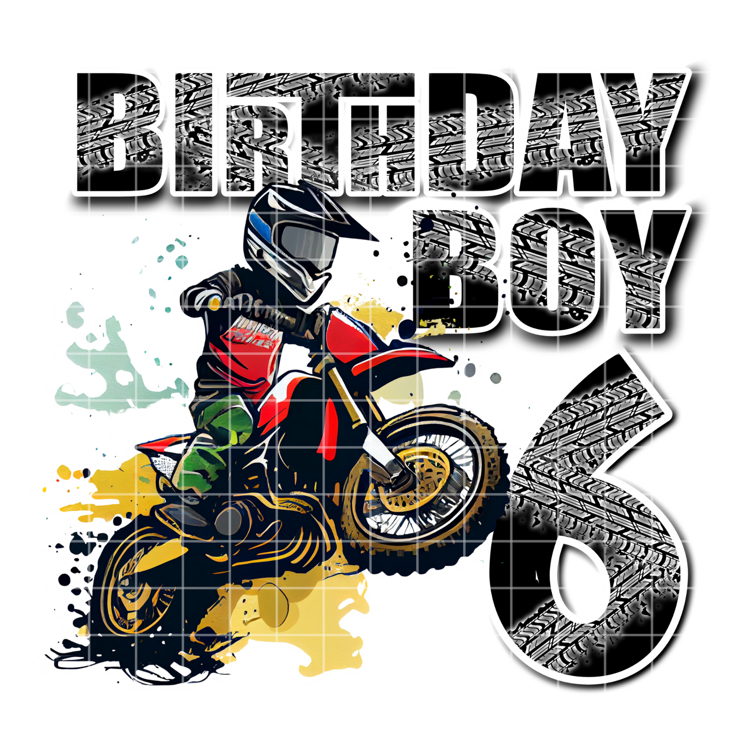 6th Bday Motocross/Dirt Bike Sublimation Design PNG, Birthday Shirt PNG