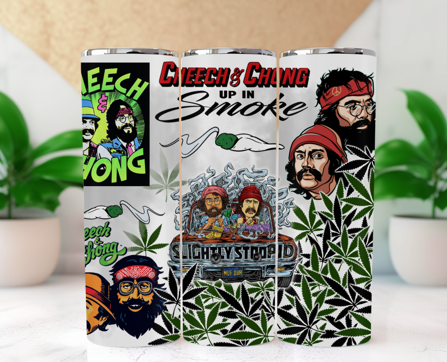 Up In Smoke cannabis tumbler wrap png, Cheech & Chong Tumbler PNG