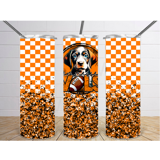 Tennessee Puppy checkered digital sublimation tumbler wrap PNG