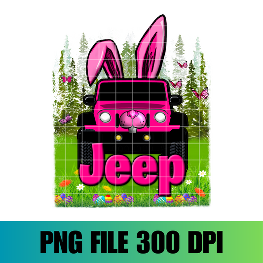 Pink Easter Bunny 4x4 off roading sublimation design, Happy Easter off roading png, Easter sublimation, Easter png