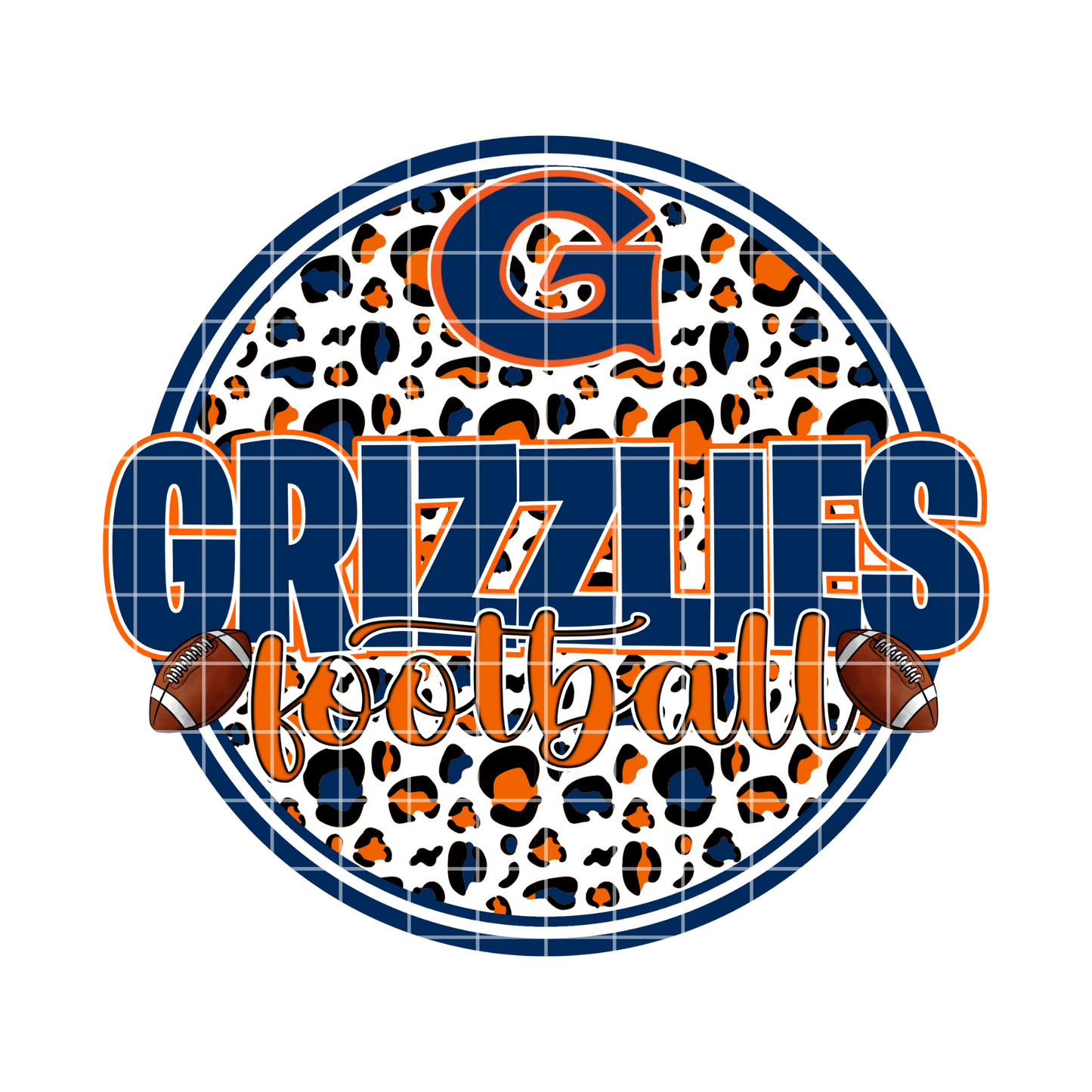 Grainger High School Grizzlies Football PNG/instant download/School Spirit Design PNG