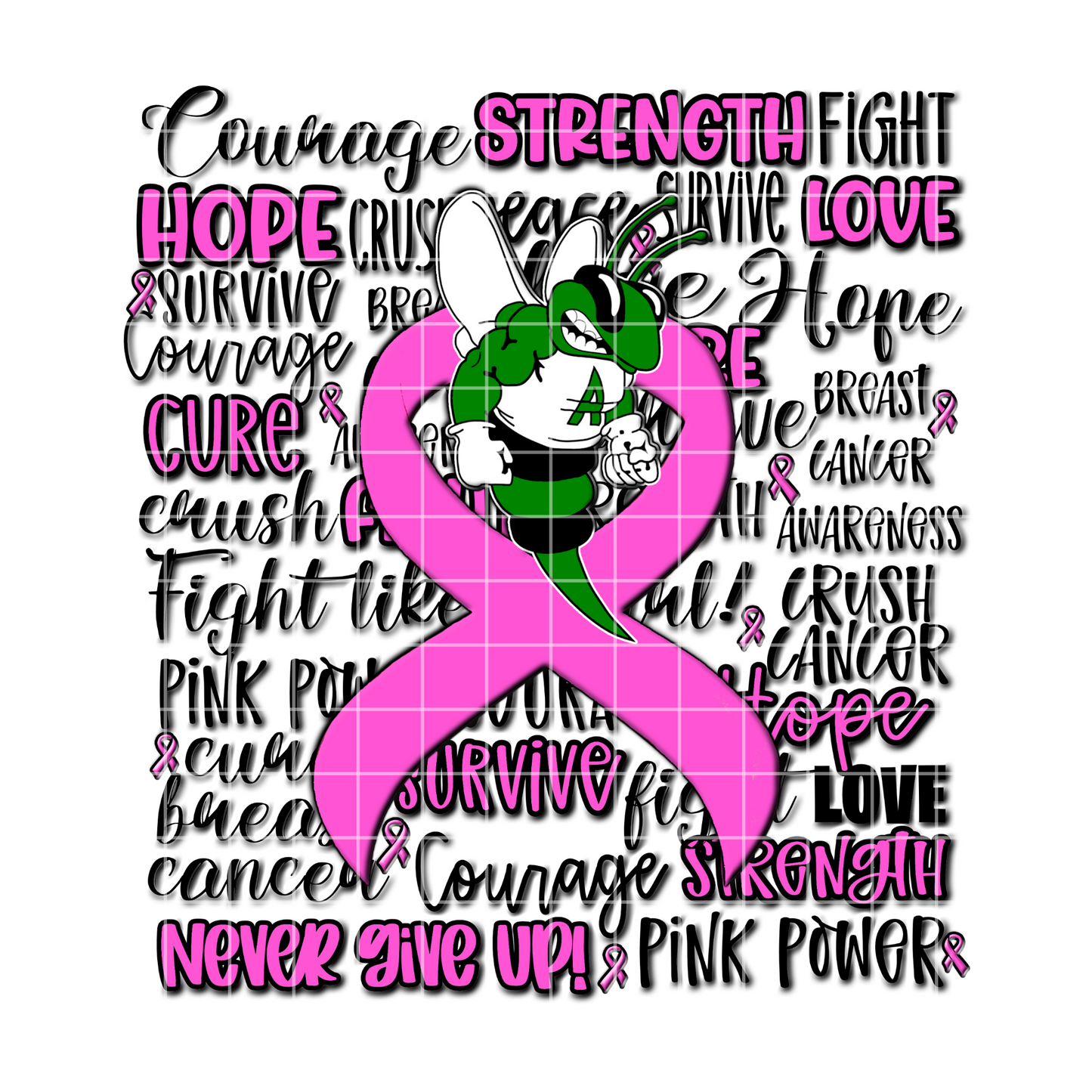 Breast Cancer School Mascot Custom design png