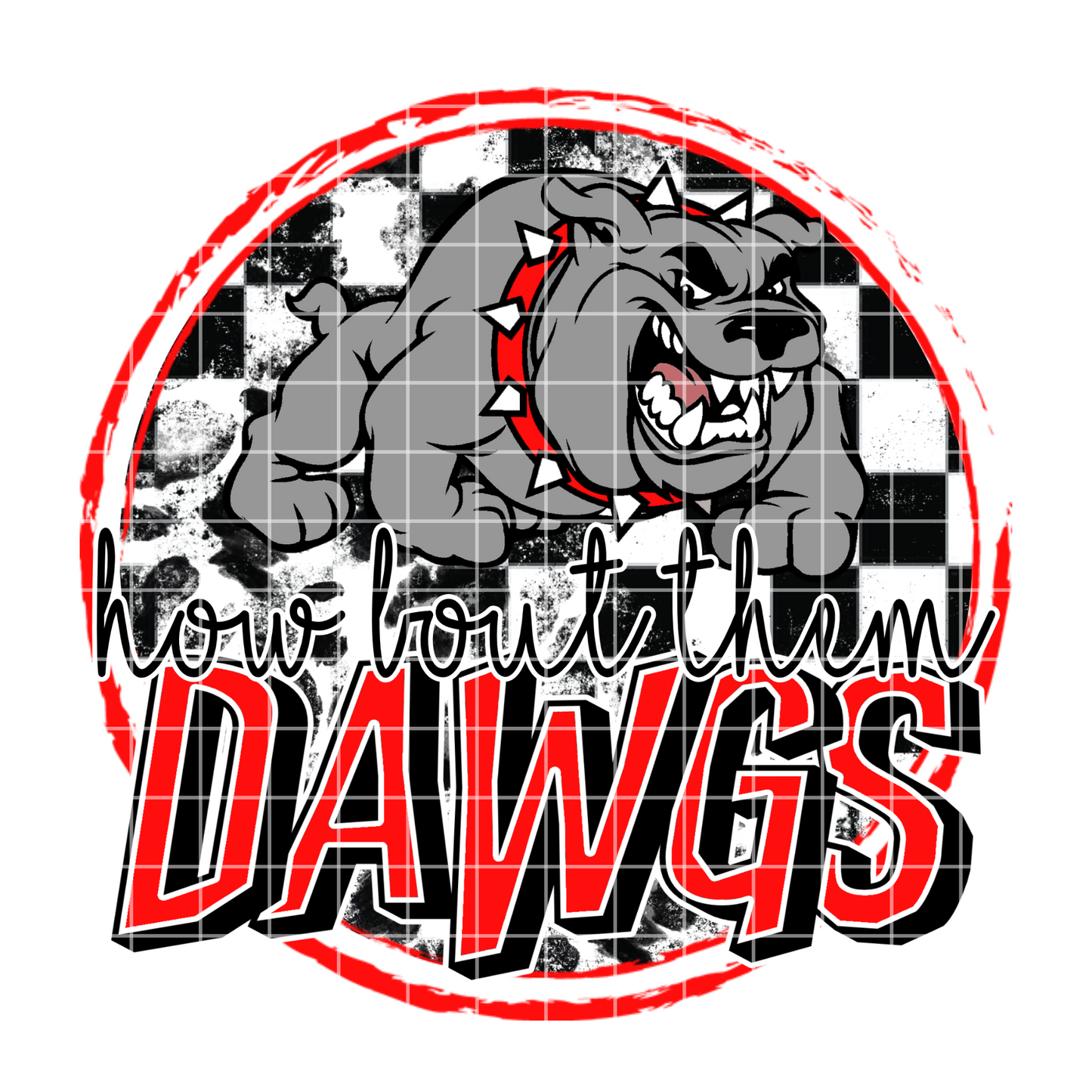 Round Checkered How Bout Them Dawgs School Spirit sublimation design png