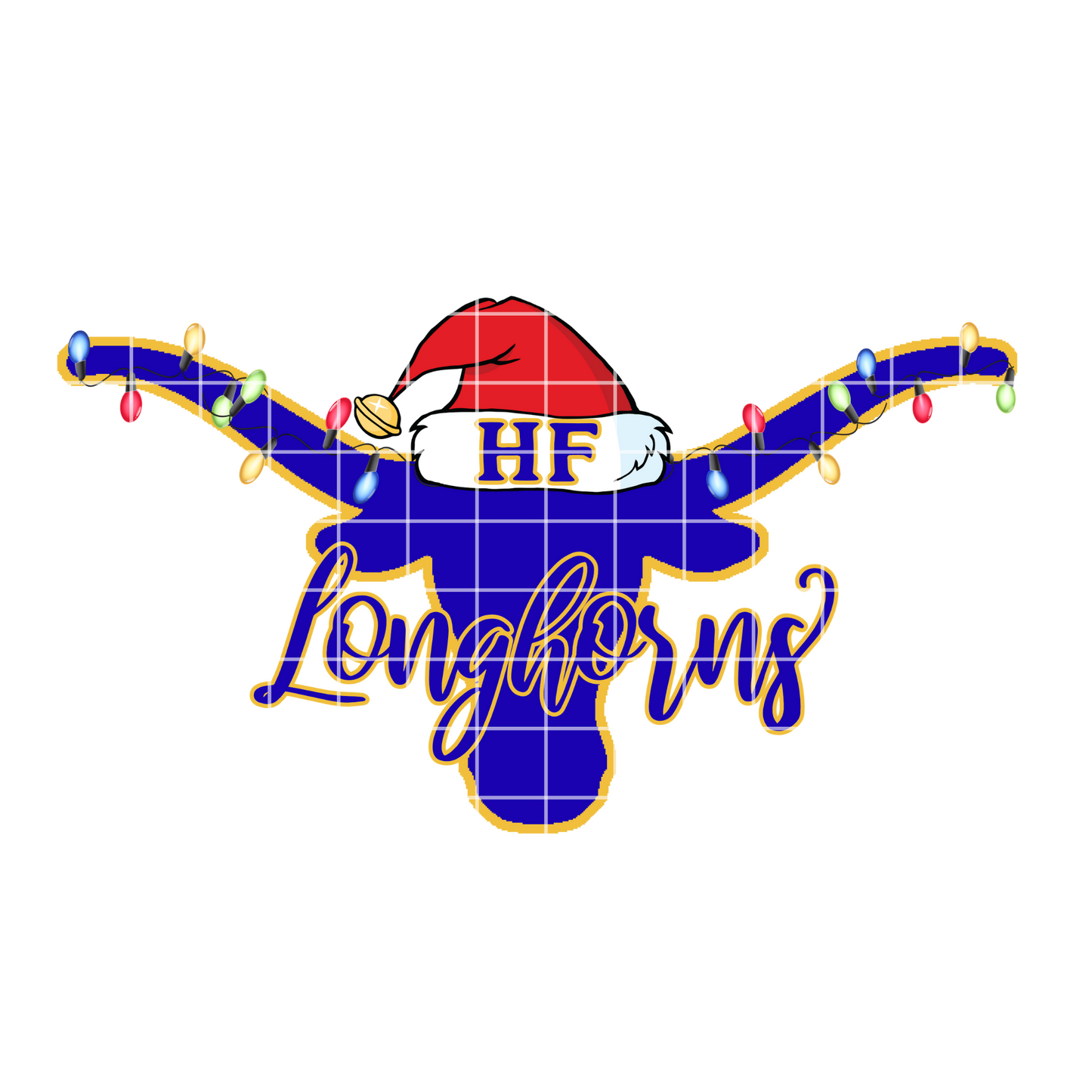 Hamshire-Fannett Longhorns Christmas School Spirit Sublimation Design PNG