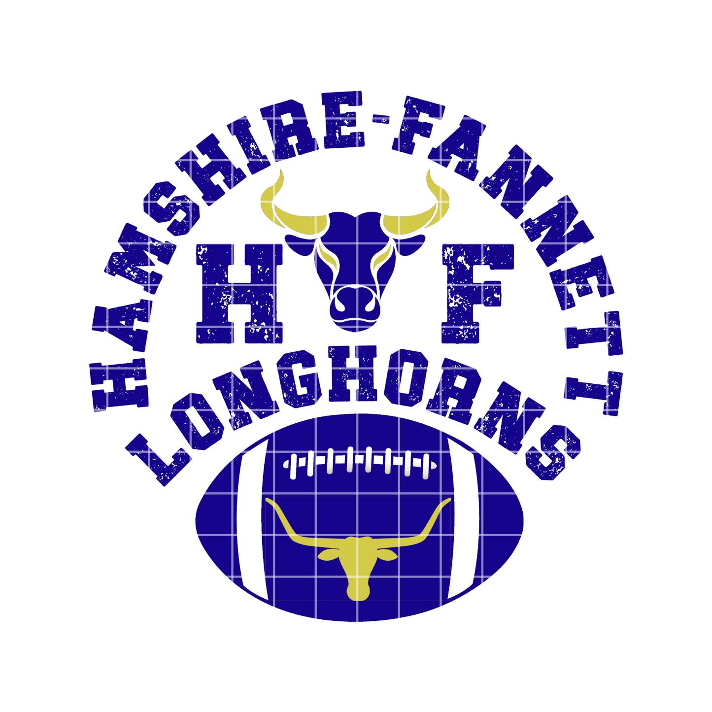 Hamshire-Fannett Longhorns Football Sublimation Design PNG