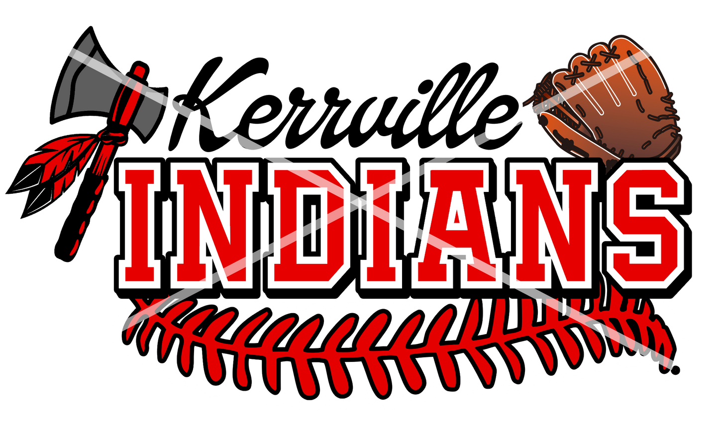 Kerrville Indians Baseball Sublimation Design PNG