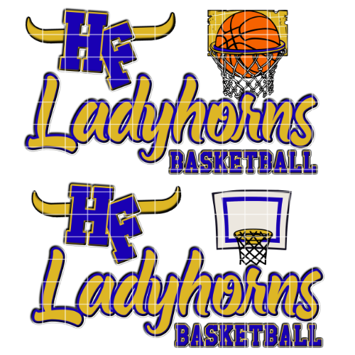 Hamshire-Fannett Ladyhorns Basketball Sublimation Design PNG