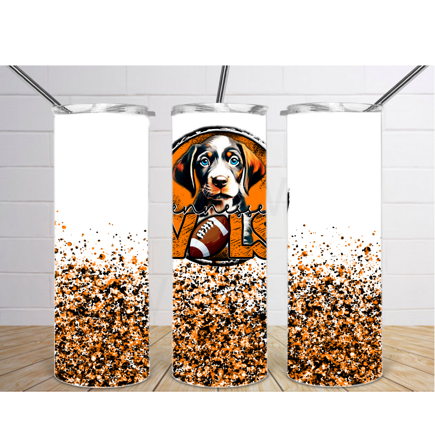 Tennessee Puppy Glitter digital sublimation tumbler wrap PNG