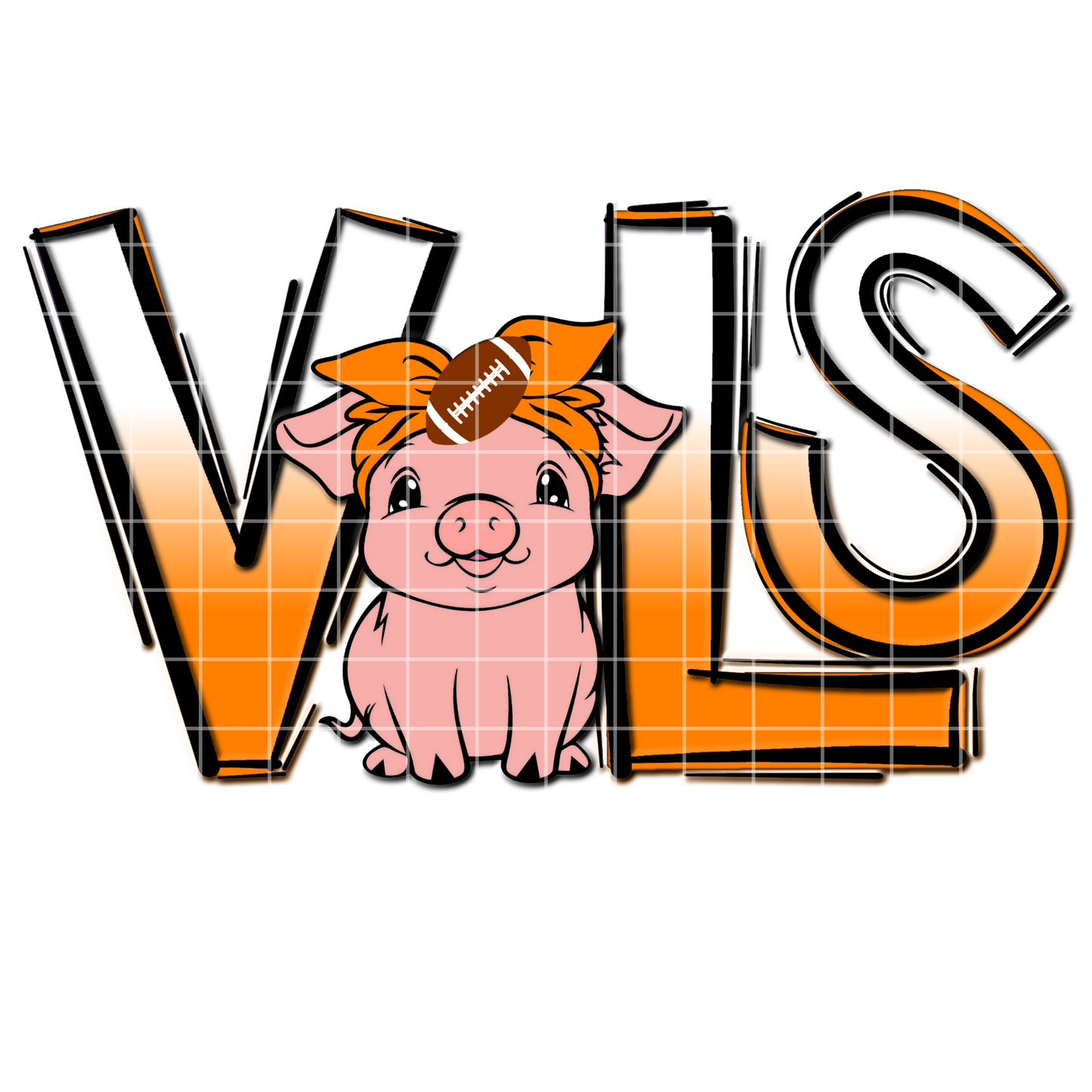 Tennessee Pig With Bow Sublimation Design Png