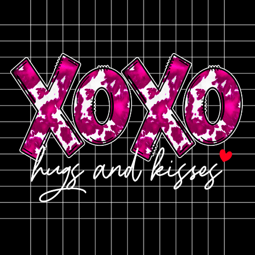 Xoxo Hugs and Kisses, Cowhide Heart Png,Be My Valentine,Xo Xo PNG, Sublimation Designs PNG
