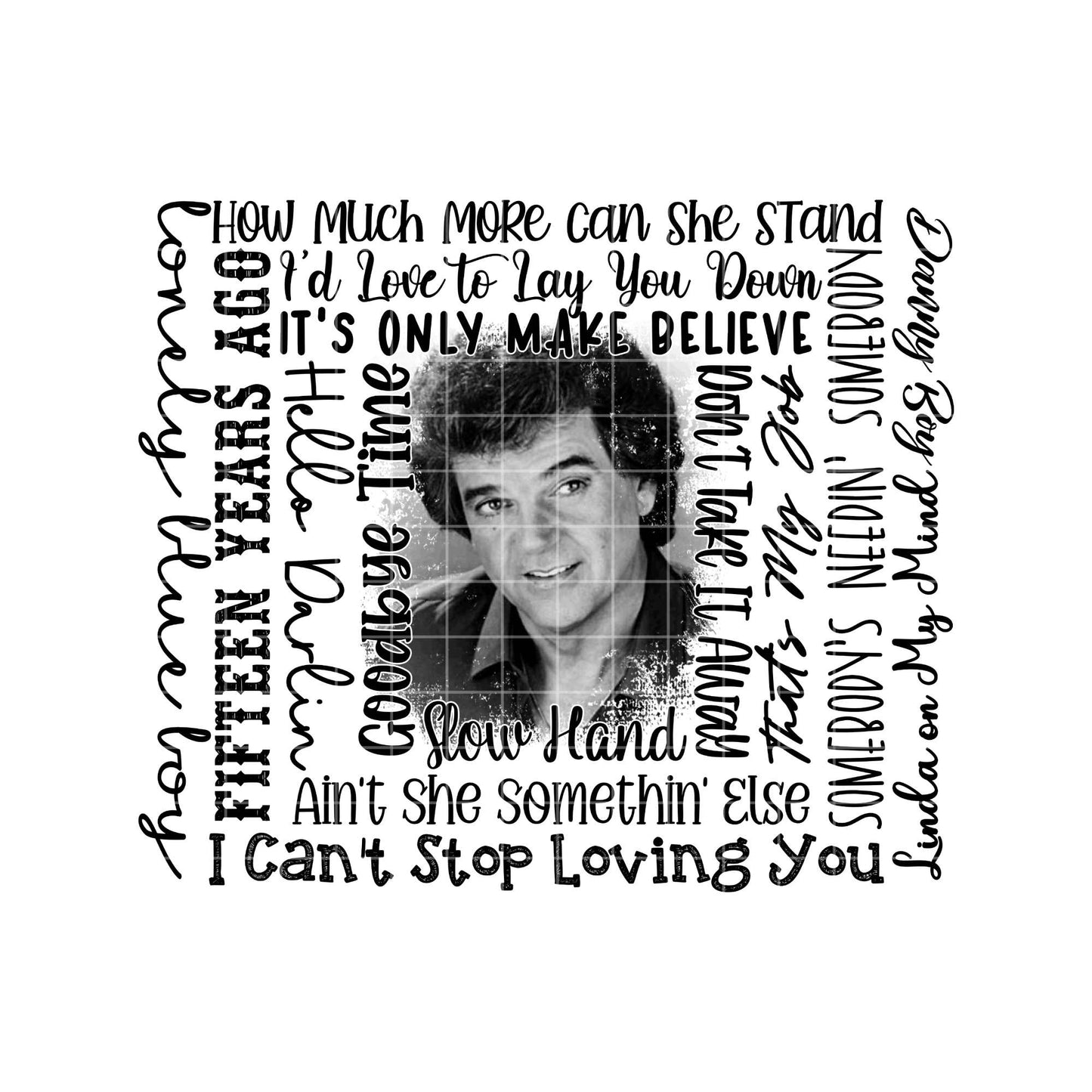 Conway twitty country music sublimation design png