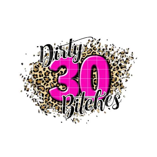 Dirty 30 bitches sublimation design png