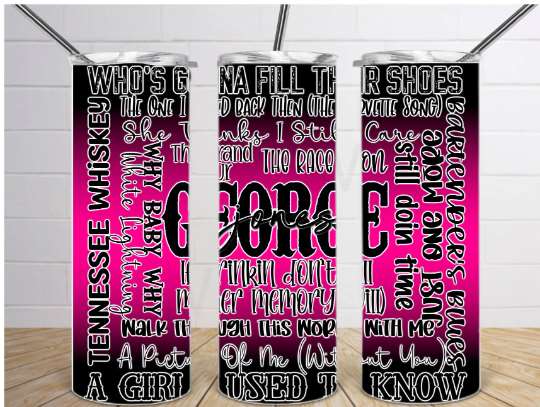 george jones country music sublimation tumbler wrap png
