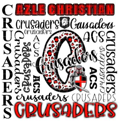 Azle Crusaders word art sublimation design png