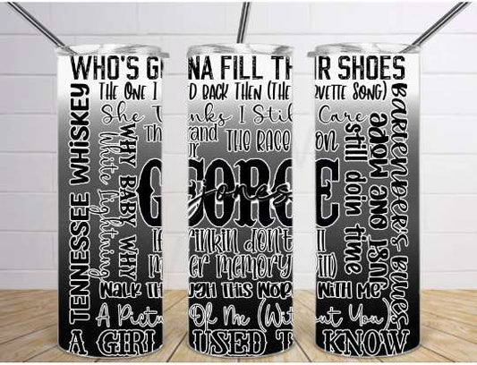 george jones country music sublimation tumbler wrap png