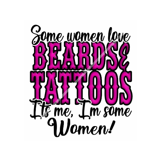 beards and tattoos sublimation design png