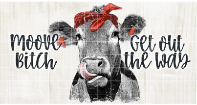 Moove bitch get out the way license plate design png sublimation