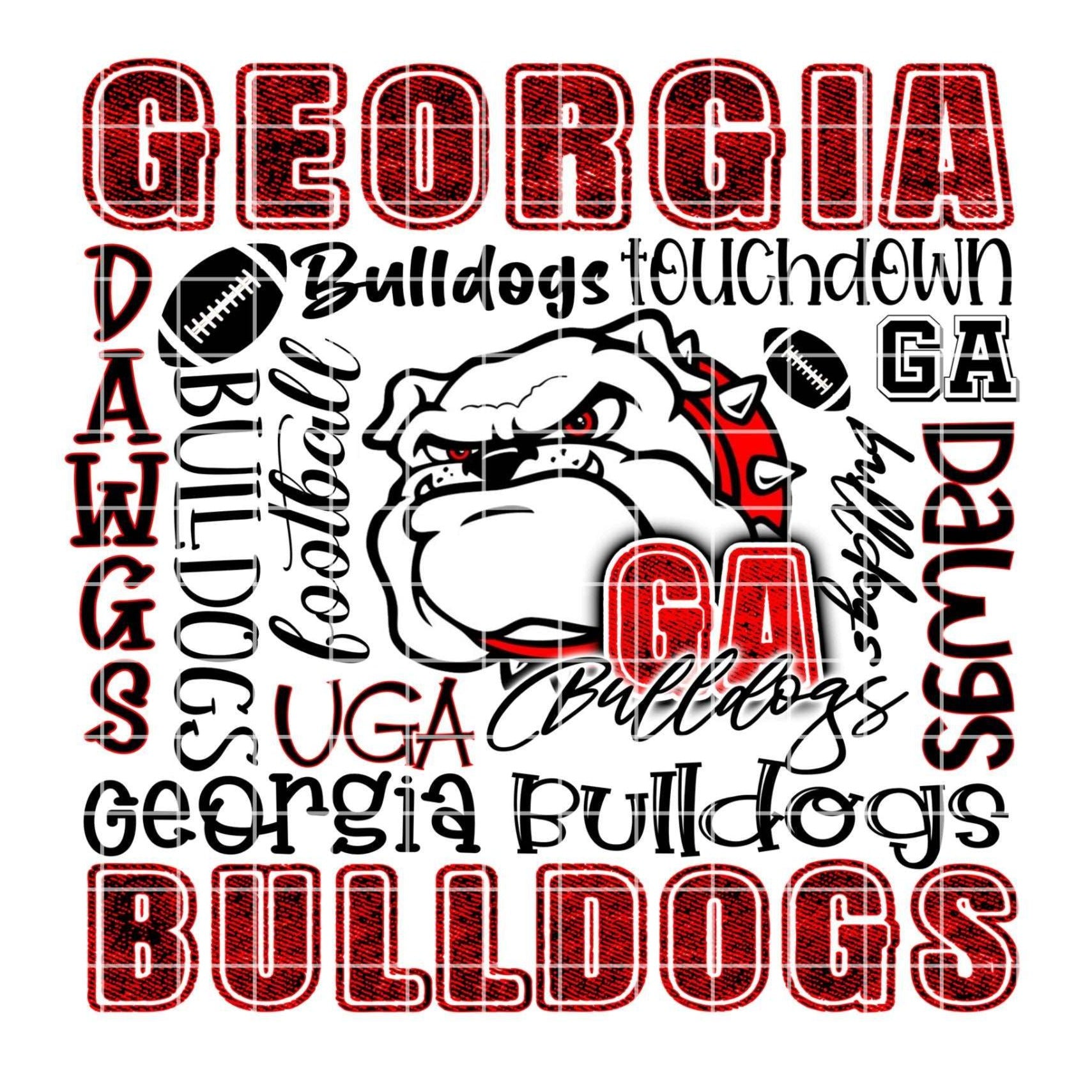 Bulldogs word art sublimation png